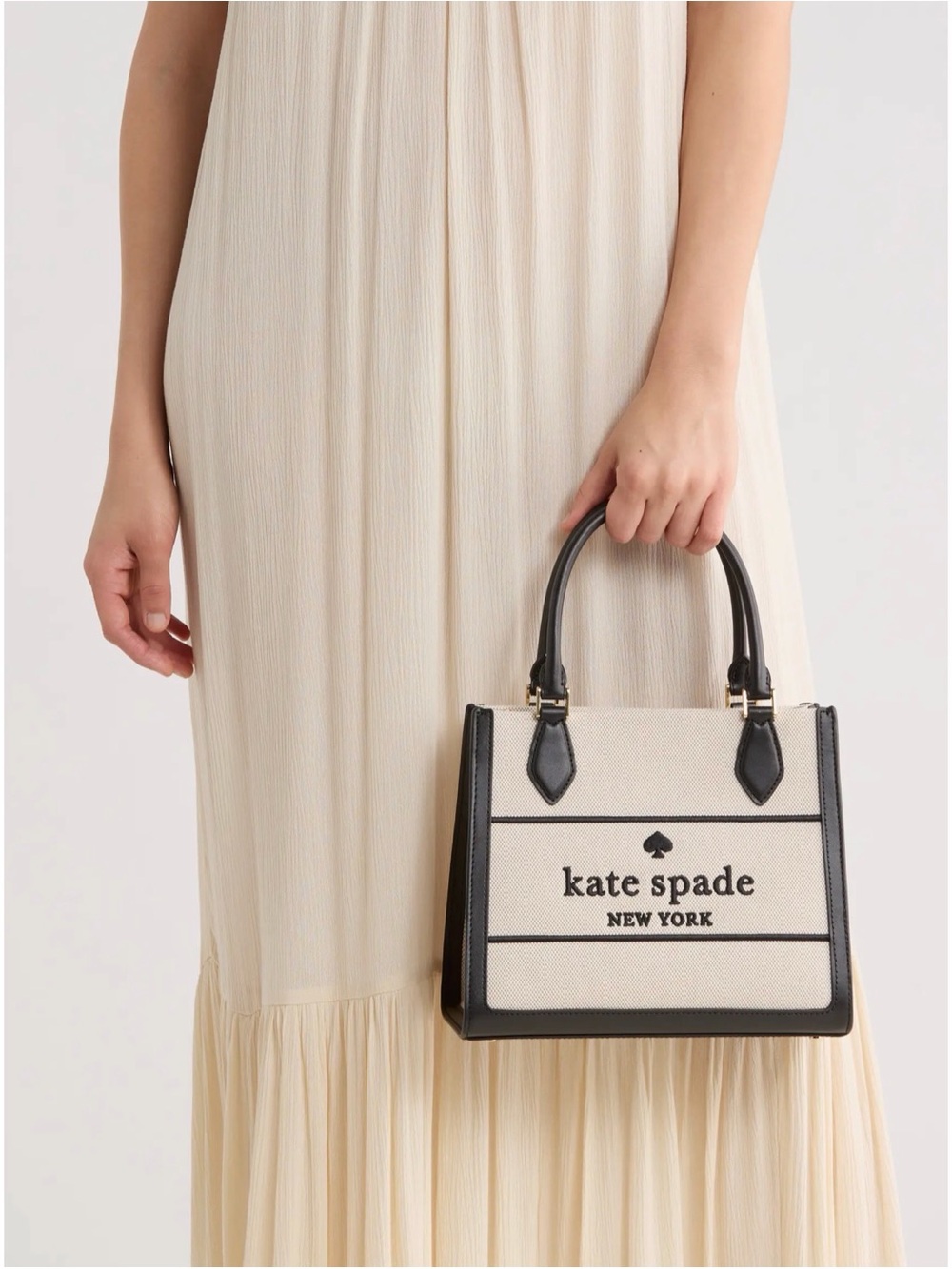 NWT Kate Spade Ellie Small Tote Canvas Black Multi Logo Satchel KK098 - Picture 2 of 9